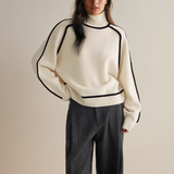 Damski Sweter Luźny Jesienny Lekki Brązowy