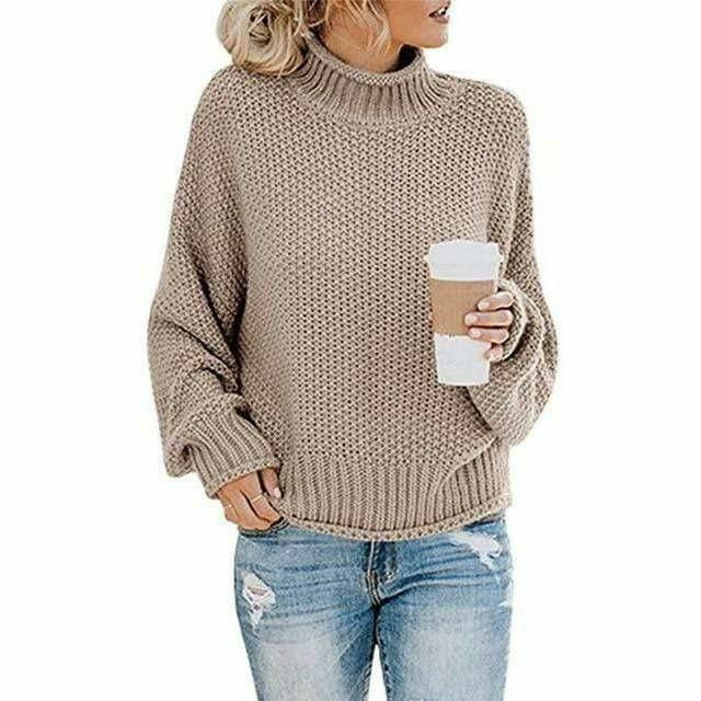 Gruby Sweter Damski o Luźnym Kroju