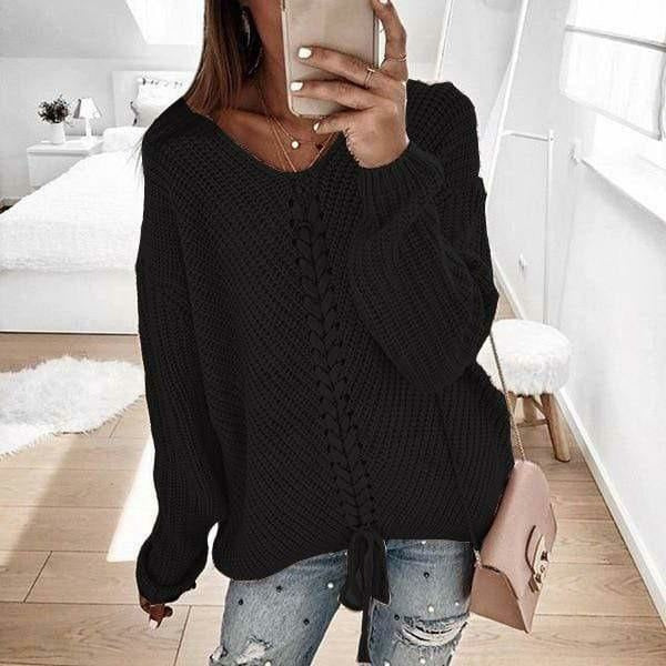 Dzianinowy Sweter Damski o Luźnym Kroju