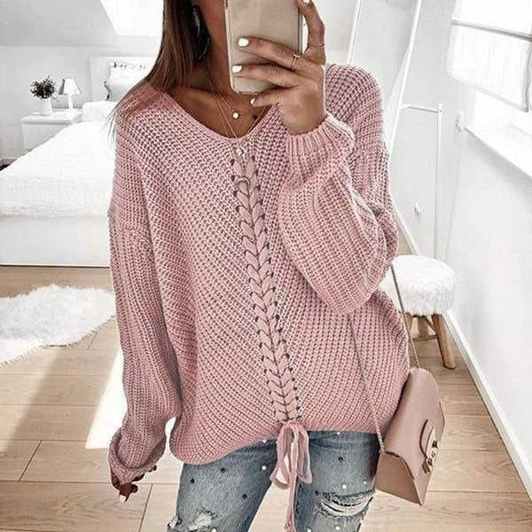 Dzianinowy Sweter Damski o Luźnym Kroju