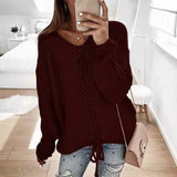 Dzianinowy Sweter Damski o Luźnym Kroju