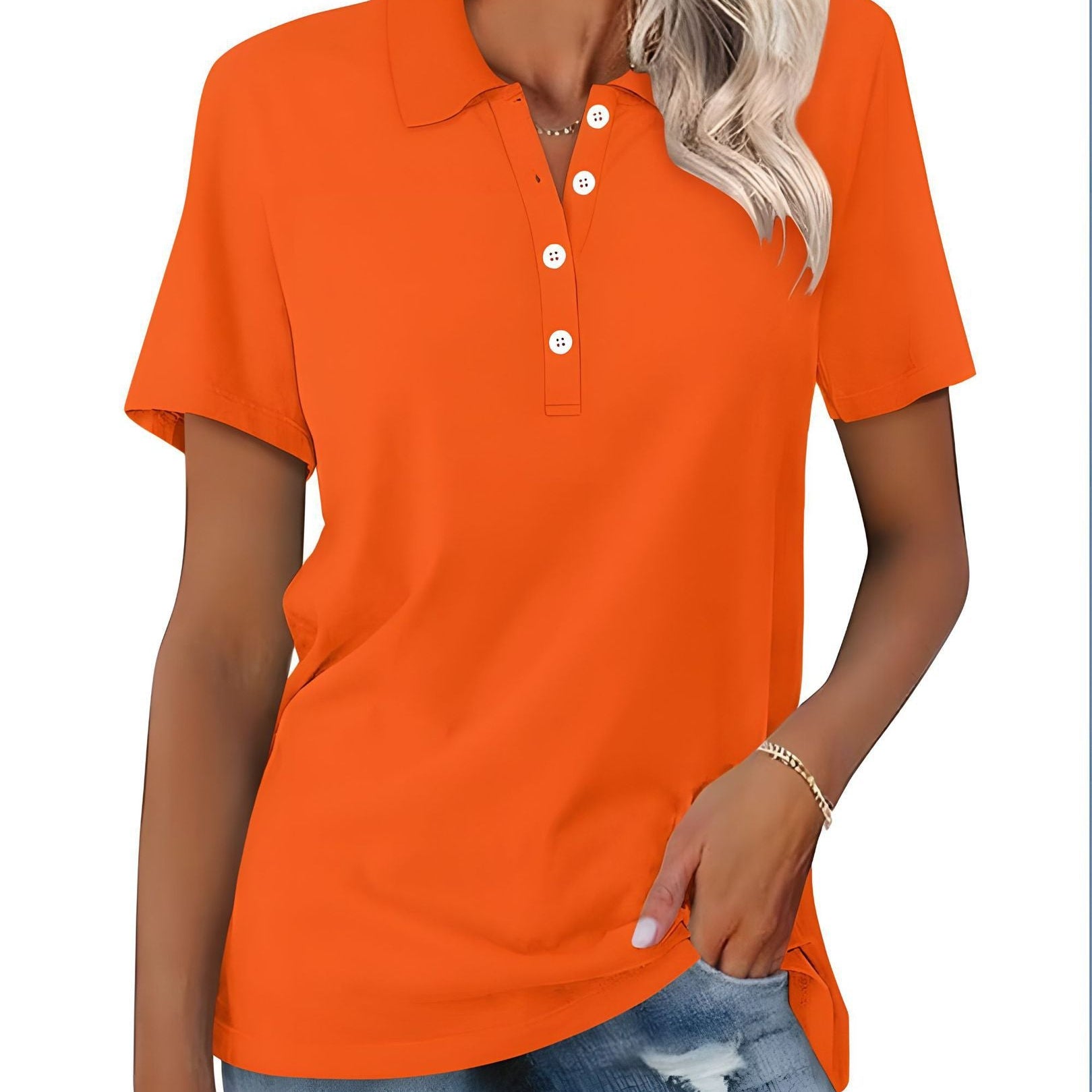Damska koszulka polo klasyczna bawełniana elegancka casual