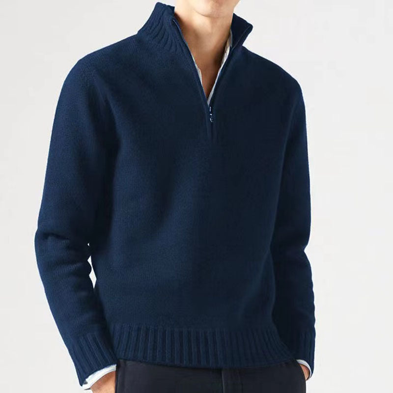 Męski Sweter z Zamkiem Pod Szyją Elegancki i Uniwersalny