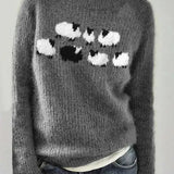 Damski sweter Fair Isle z dekoltem w łódkę