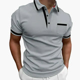 Męska Koszulka Polo Slim Fit z Kontrastowym Wykończeniem