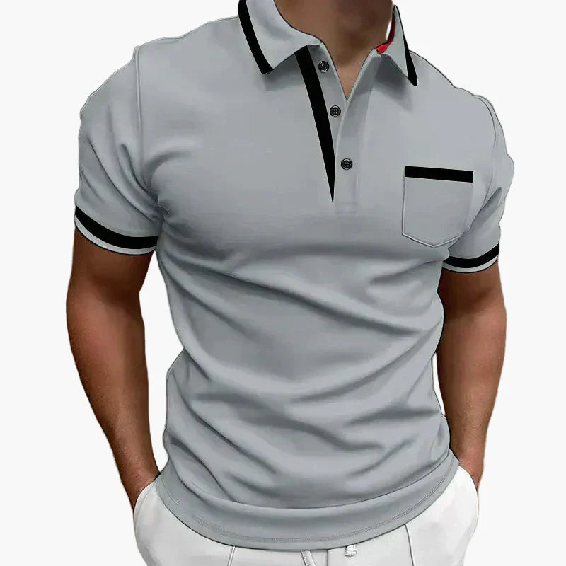 Męska Koszulka Polo Slim Fit z Kontrastowym Wykończeniem