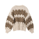 Kardigan oversize wzorzysty ciepły stylowy sweter casual
