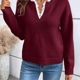 Damski Sweter Jesienny Elegancki Szary