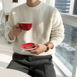 Męski Sweter Oversize Dzianinowy Komfortowy Styl