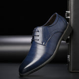 Męskie eleganckie buty derby ze skóry PU