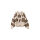 Kardigan oversize wzorzysty ciepły stylowy sweter casual