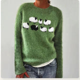 Damski sweter Fair Isle z dekoltem w łódkę