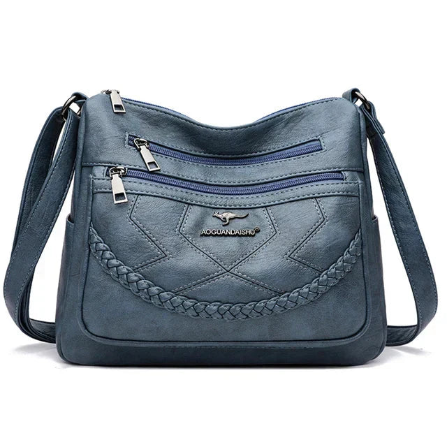 Torebka Damska Crossbody Vintage z Plecionym Detalem