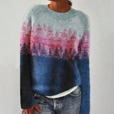 Damski sweter Fair Isle z dekoltem w łódkę
