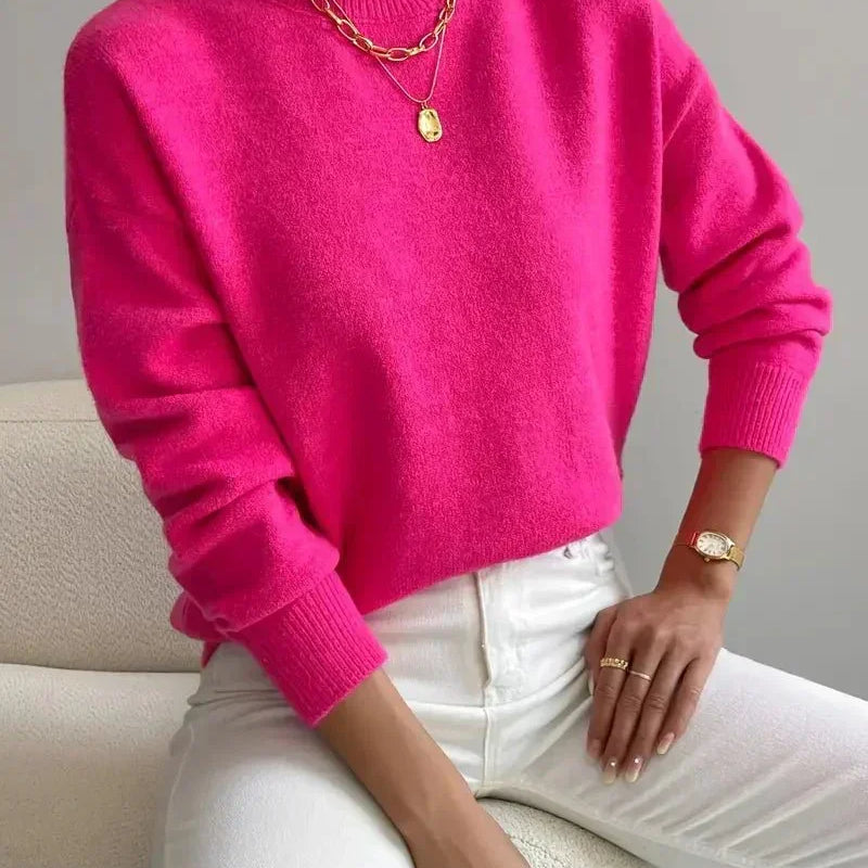 Damski Sweter Jesienny Lekki Biały