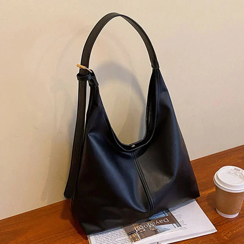 Duża Torebka Damska Hobo na Ramię Minimalistyczna