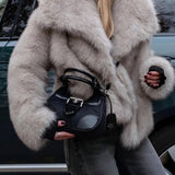 Krótka Kurtka Damska Futrzasta typu Faux Fur