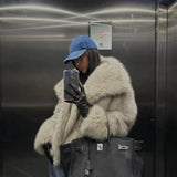 Krótka Kurtka Damska Futrzasta typu Faux Fur