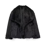 Krótka Kurtka Damska Futrzasta typu Faux Fur