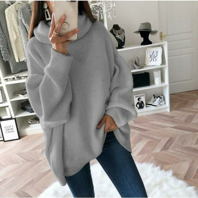 Luźny Sweter Damski Oversize o Miękkim Kroju