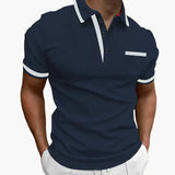 Męska Koszulka Polo Slim Fit z Kontrastowym Wykończeniem