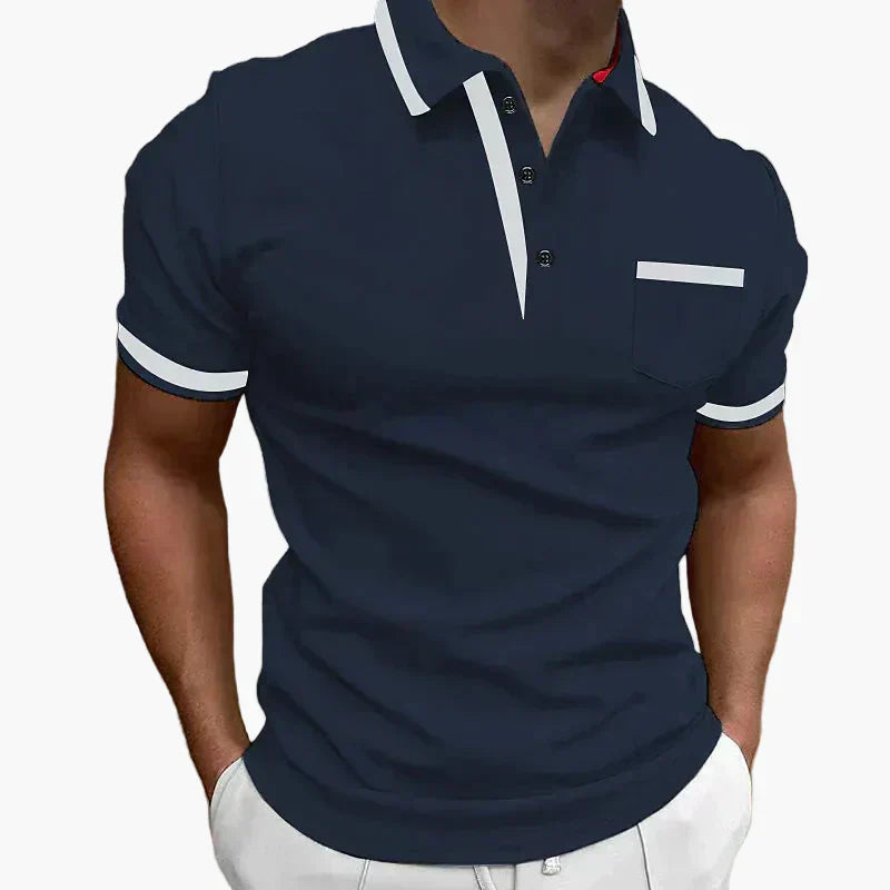 Męska Koszulka Polo Slim Fit z Kontrastowym Wykończeniem