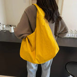 Duża Torebka Damska Hobo Casual Materiałowa