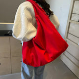 Duża Torebka Damska Hobo Casual Materiałowa
