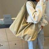 Duża Torebka Damska Hobo Casual Materiałowa