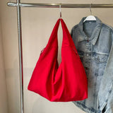 Duża Torebka Damska Hobo Casual Materiałowa