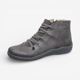 Damskie Skórzane Botki Sznurowane – Wygodne Buty Casual