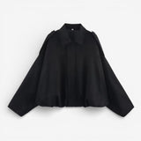 Damska Krótka Kurtka Oversize Casual na Guziki