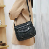 Torebka Damska Crossbody Vintage z Kieszeniami Stylowa