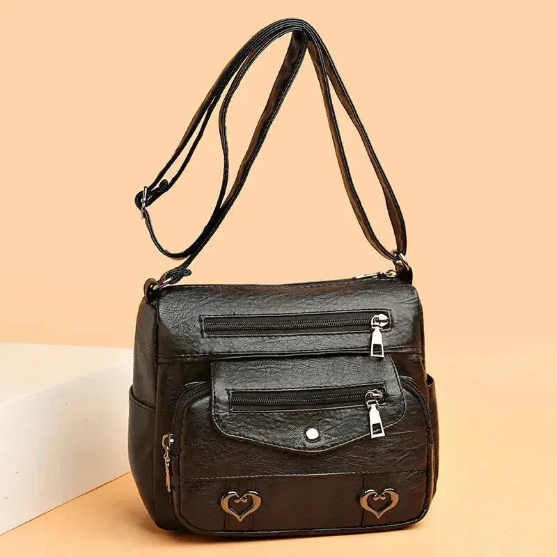 Torebka Damska Crossbody Vintage z Kieszeniami Stylowa
