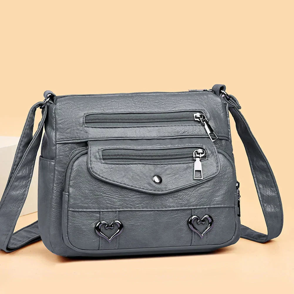 Torebka Damska Crossbody Vintage z Kieszeniami Stylowa