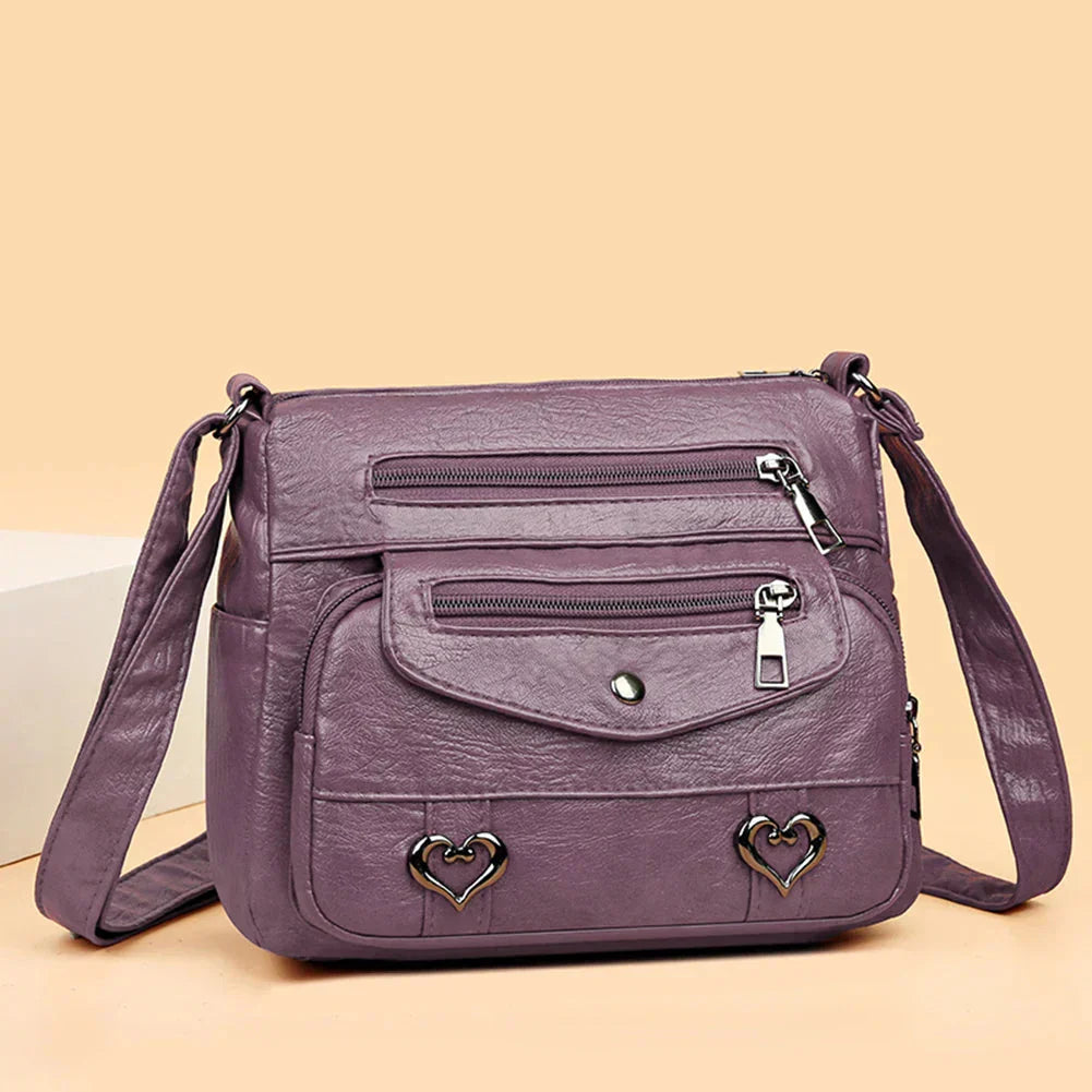 Torebka Damska Crossbody Vintage z Kieszeniami Stylowa