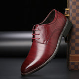 Męskie eleganckie buty derby ze skóry PU