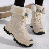 Ocieplane Śniegowce Damskie na Zimę z Grubą Podeszwą