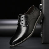 Męskie eleganckie buty derby ze skóry PU